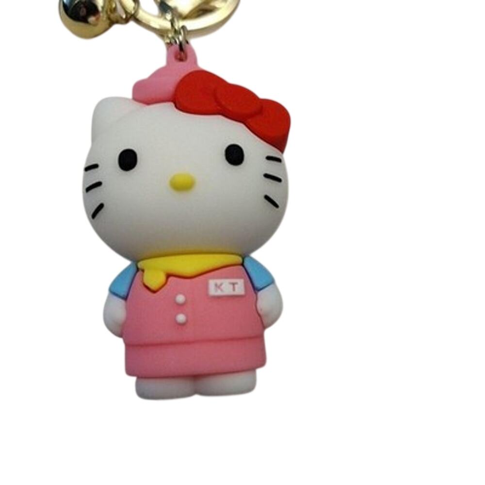 Hello Kitty Multi-Color Plastic Keychain Figure Bell Strap Trigger Clip Cute